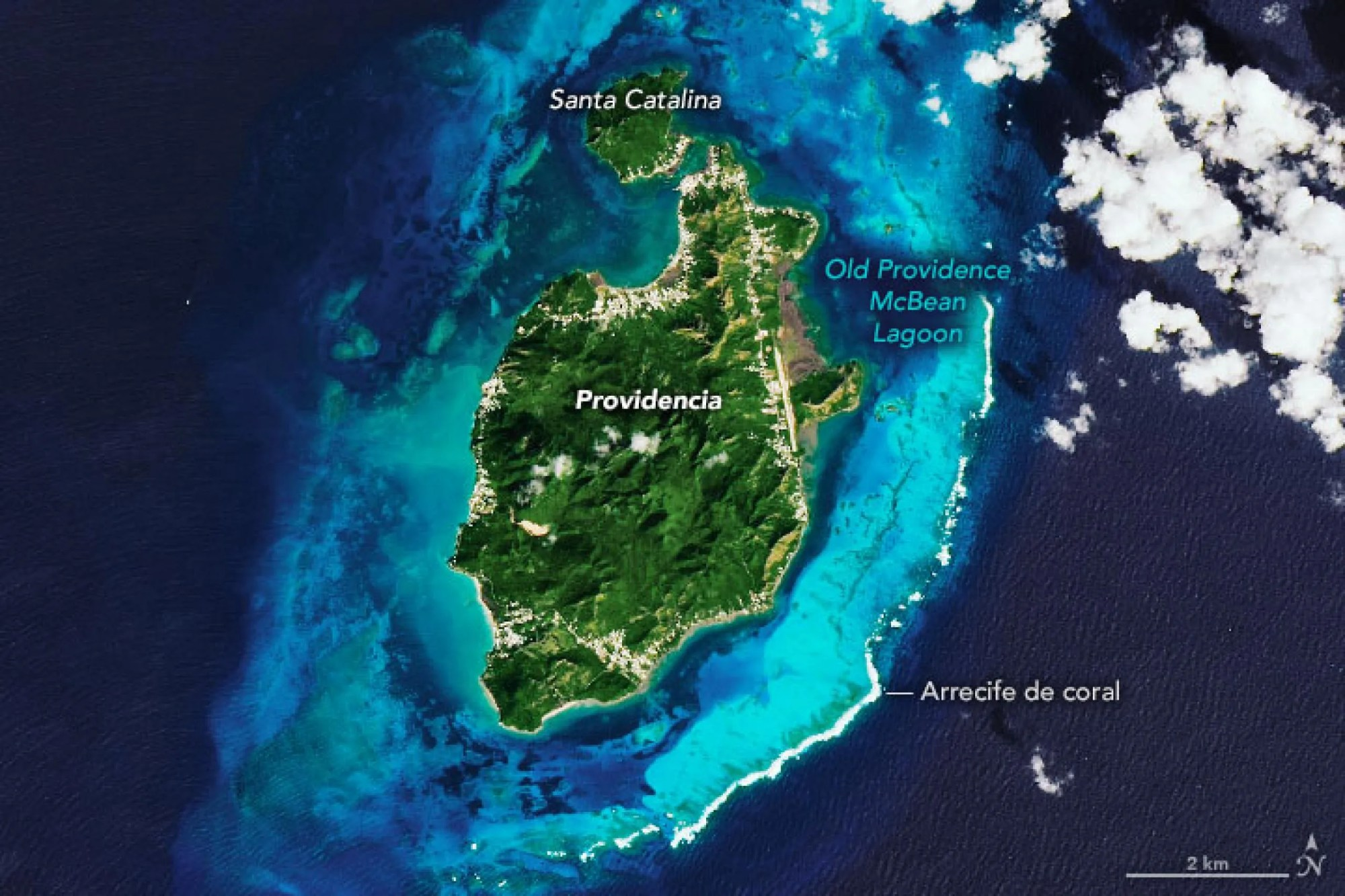 Isla Providencia en el Caribe - Landsat 9