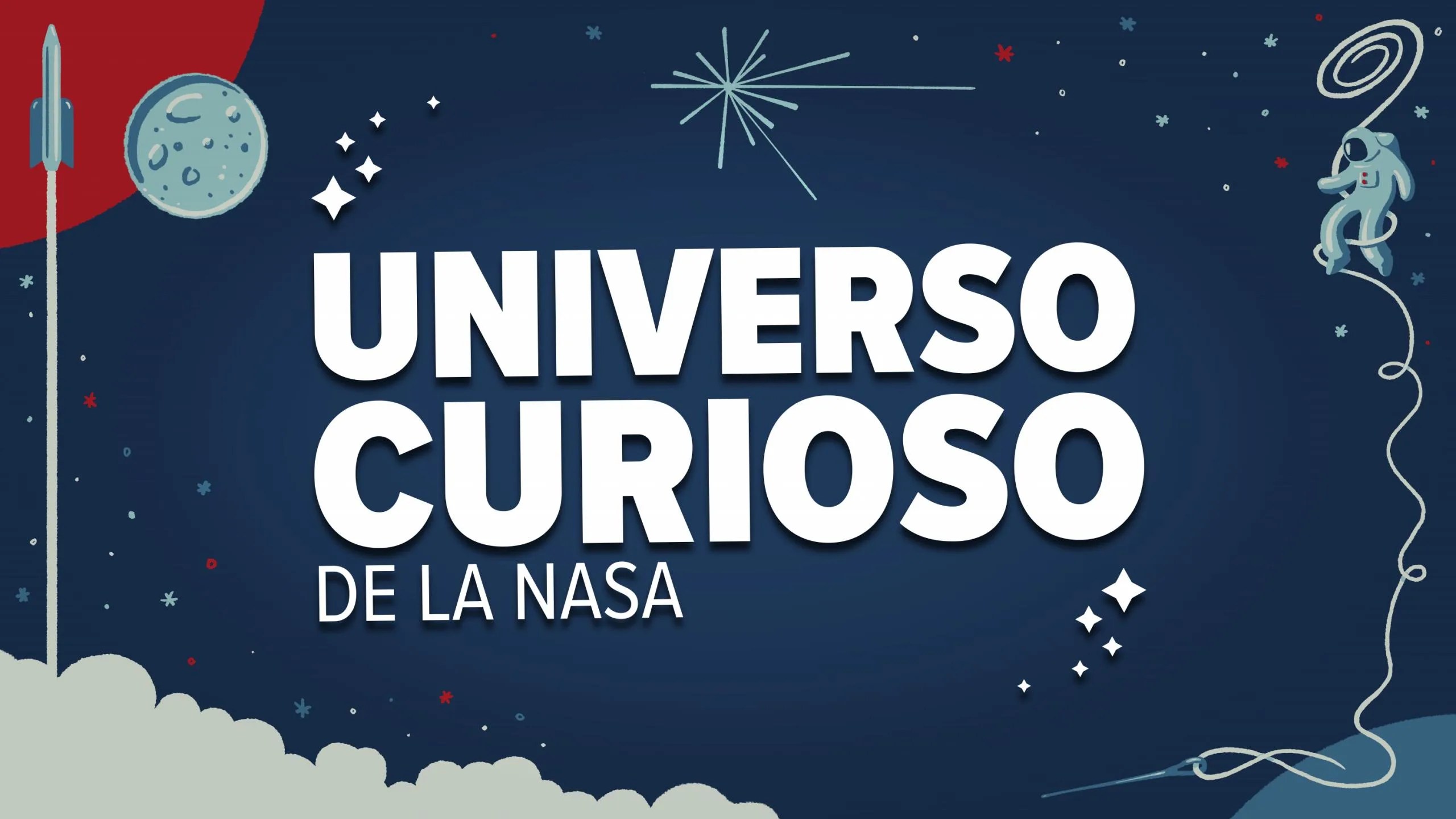 Iustración de portada del podcast Universo Curioso de la NASA en español