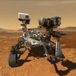Imagen que muestra al rover Perseverance de la NASA sobre el suelo marciano.