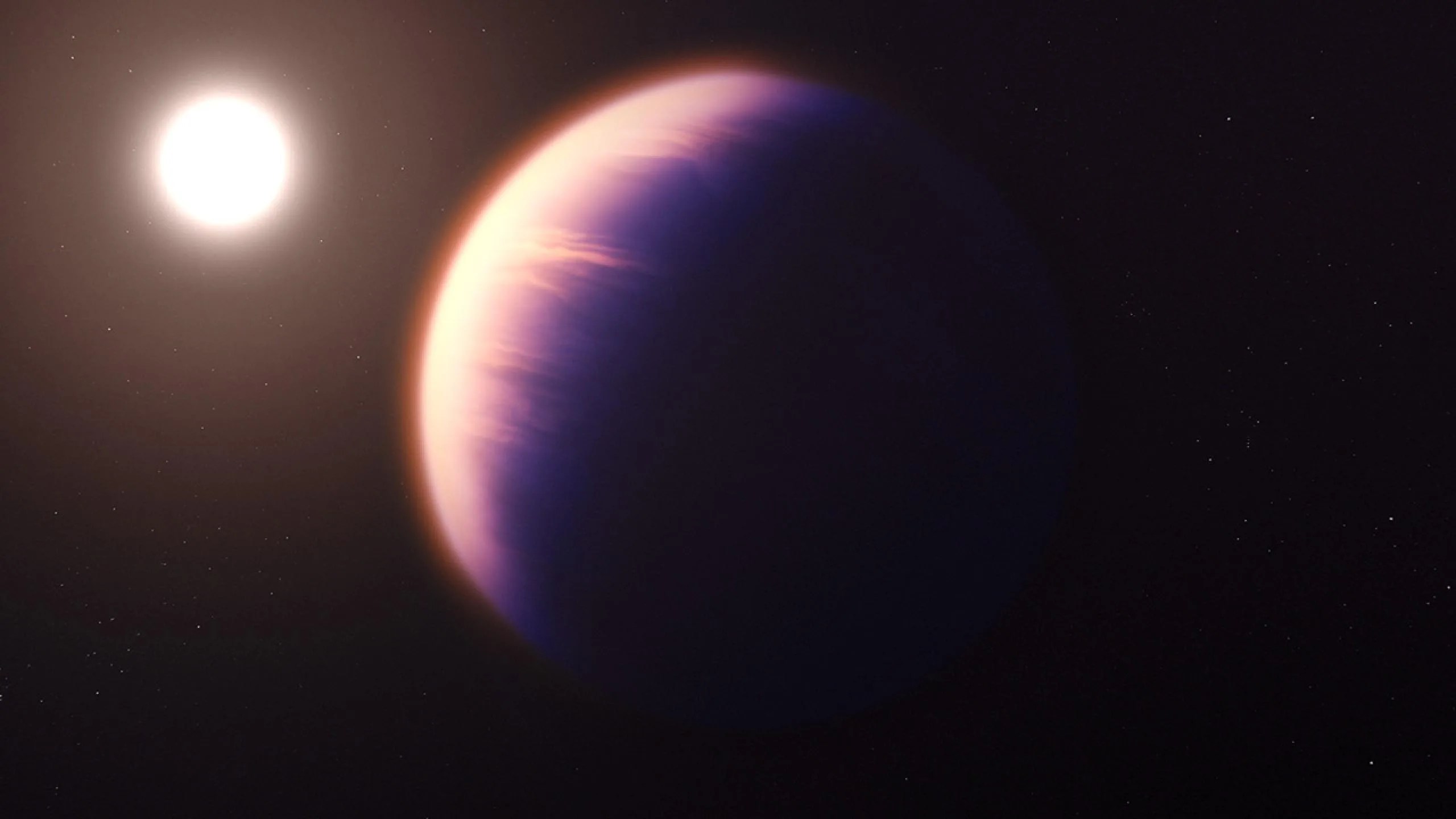 Ilustración de un planeta y su estrella.