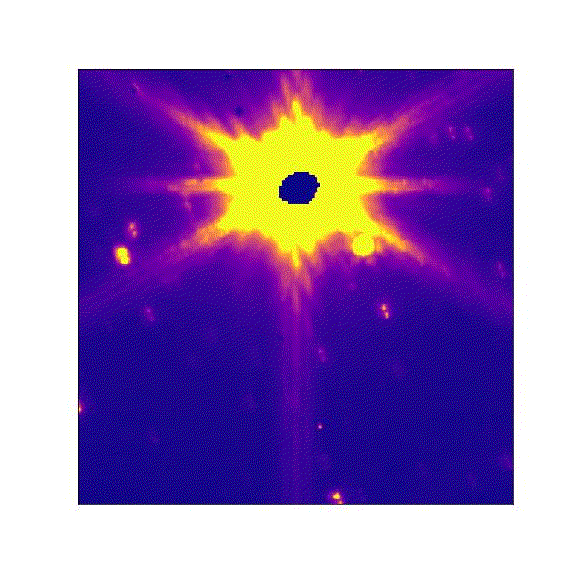 El asteroide 6481 Tenzing, en el centro, se ve moviéndose contra un fondo de estrellas en esta serie de imágenes tomadas por NIRCam. Créditos: NASA, ESA, CSA y B. Holler y J. Stansberry (STScI).
