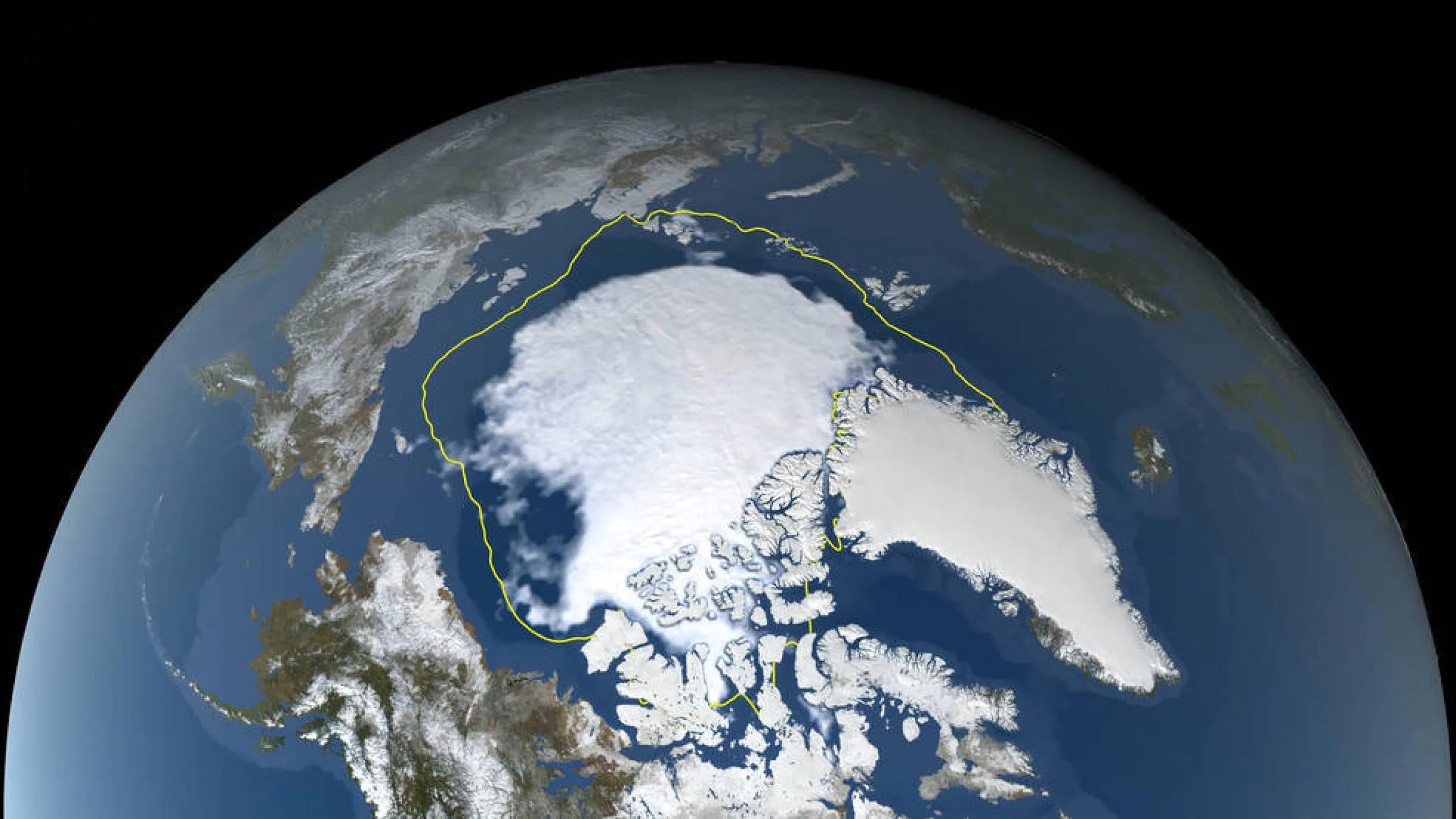 Hielo marino sobre el Ártico disminuyendo