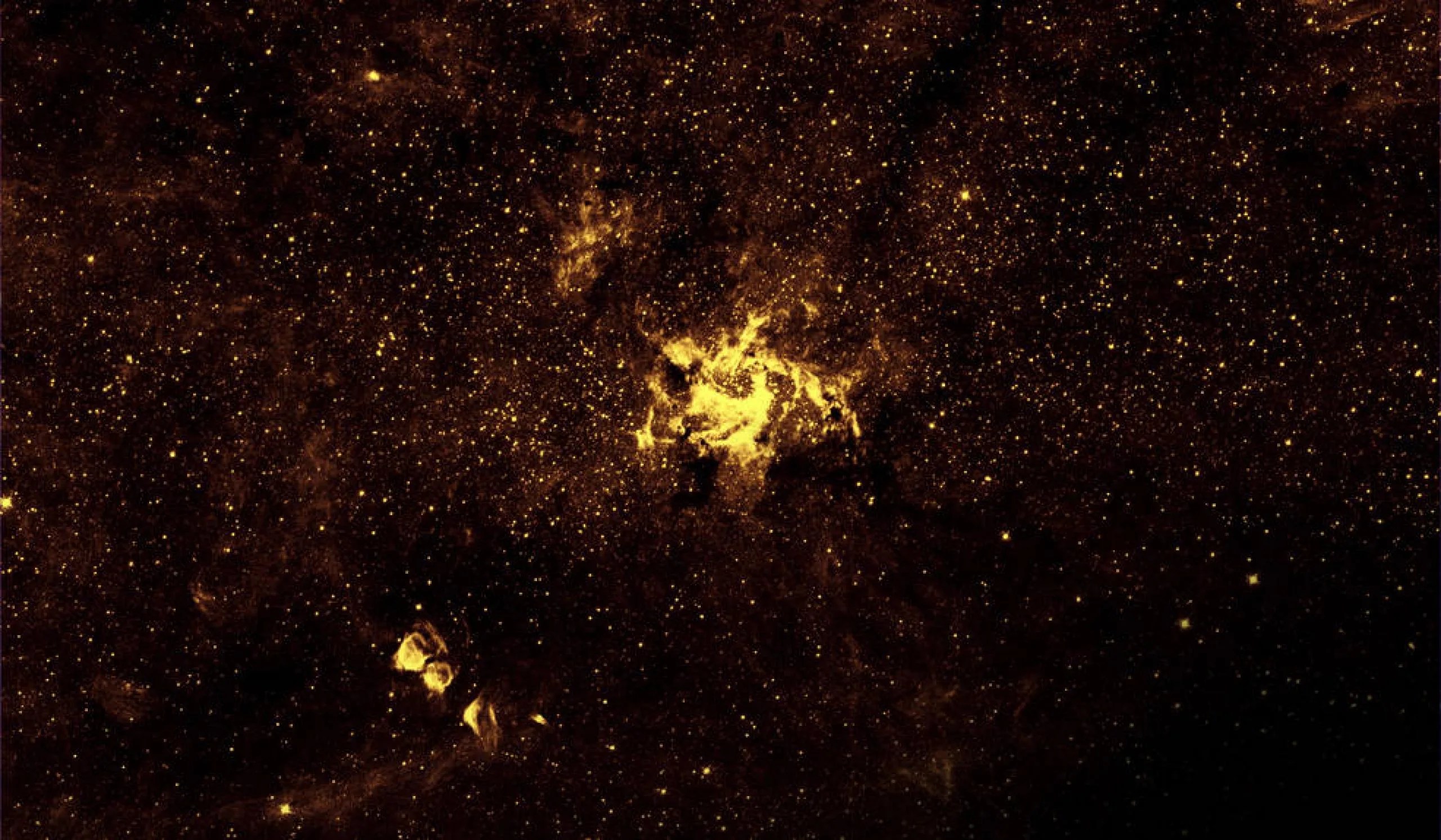 El gas calentado, gira alrededor de la región del agujero negro supermasivo de la galaxia de la Vía Láctea, iluminado con luz infrarroja cercana, capturada por el Telescopio Espacial Hubble de la NASA.
