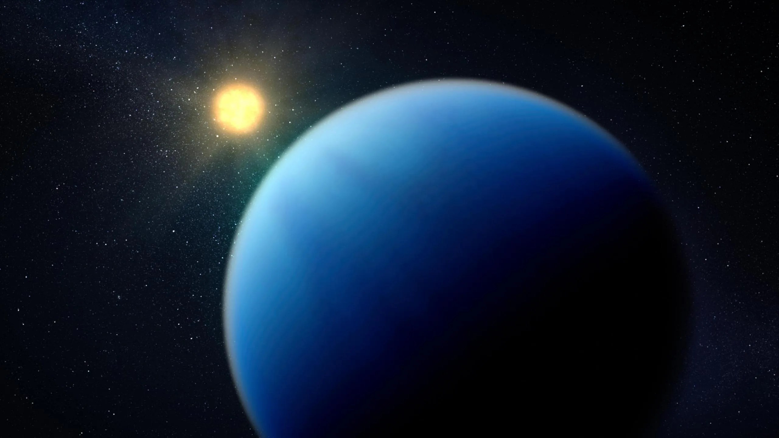 Ilustración de cómo se vería el exoplaneta TOI-421 b