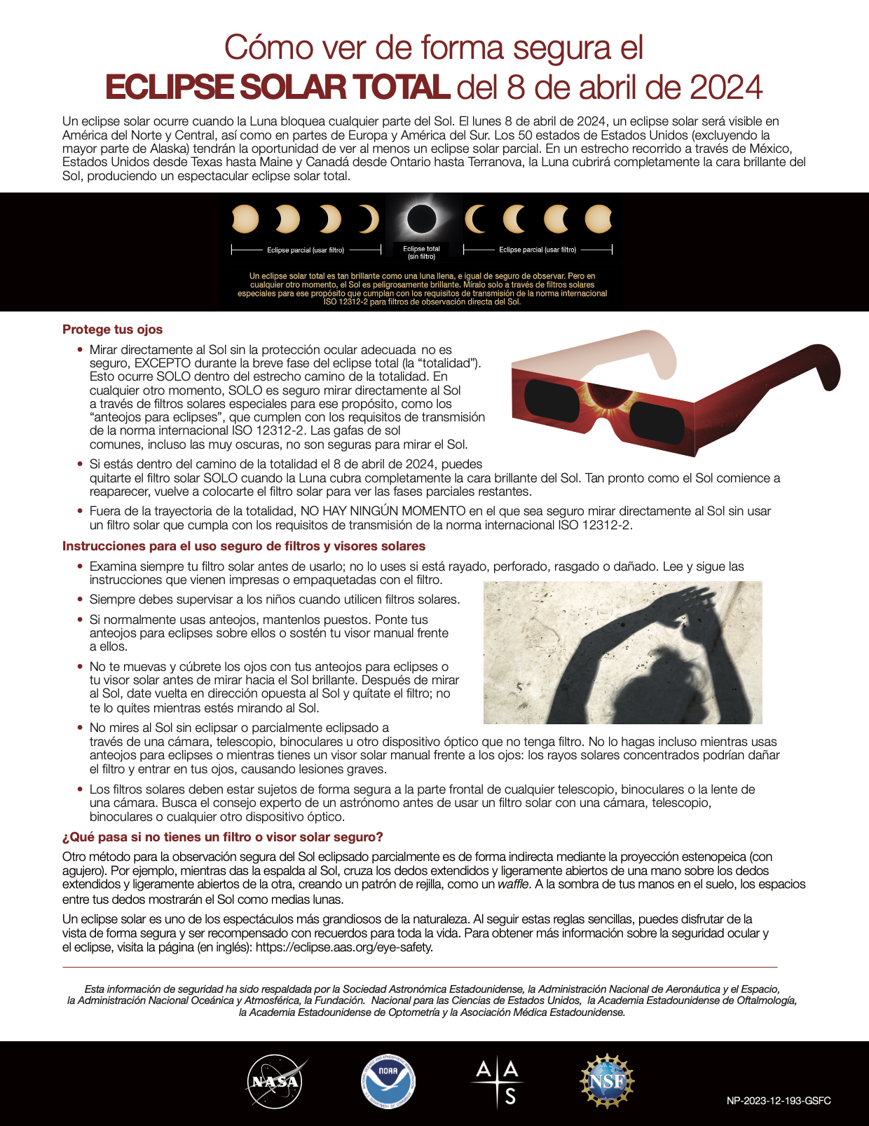 Cómo observar el eclipse solar total de 2024 de forma segura NASA Ciencia