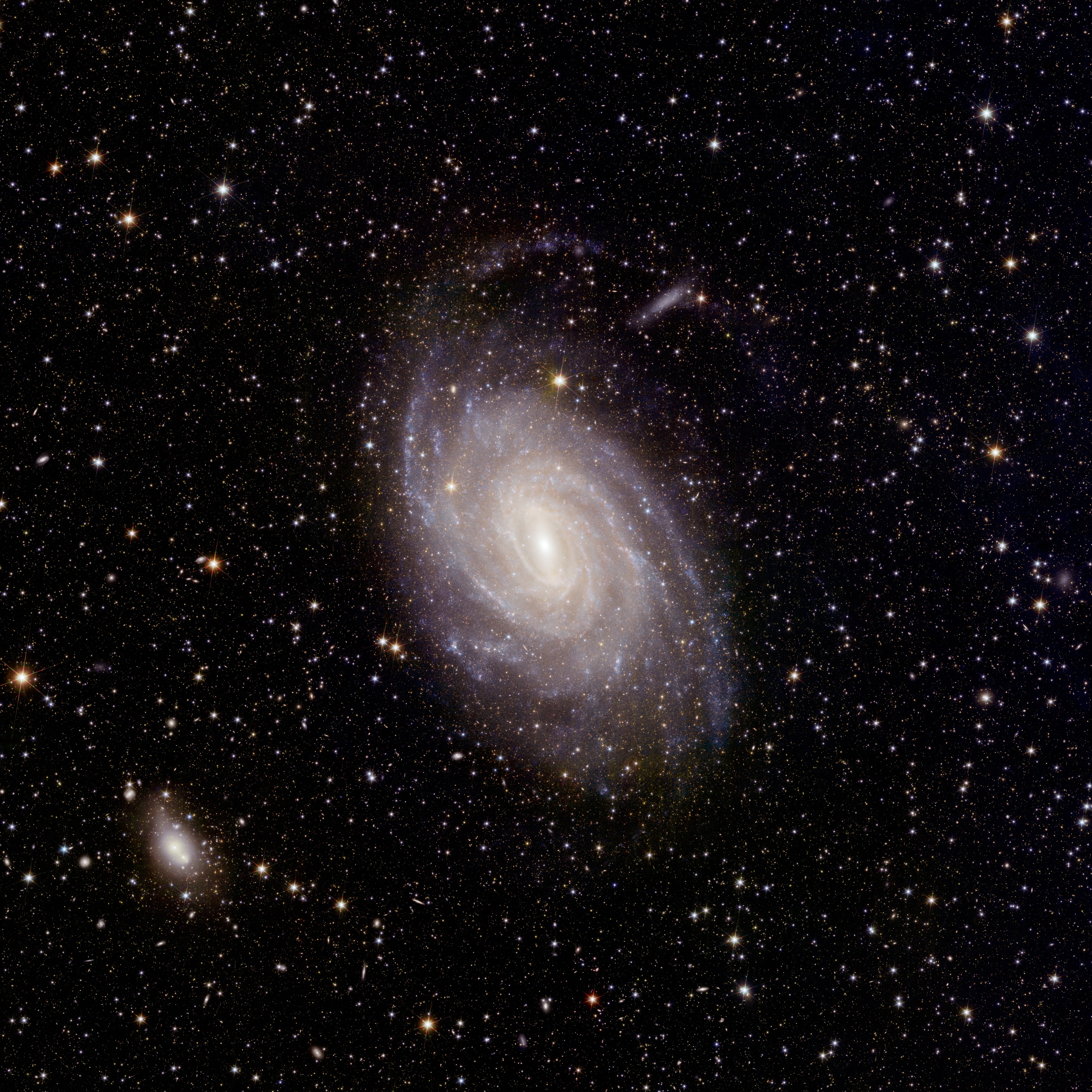 En esta imagen, el gran campo de visión de Euclid capta la totalidad de la galaxia NGC 6744 y muestra a los astrónomos regiones clave de formación estelar.